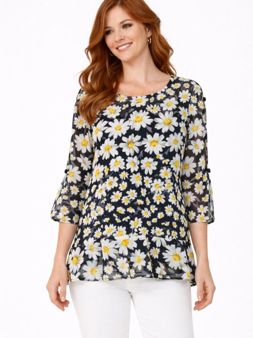 Anthropologie Eva Franco Daisy Floral Top - Size XS